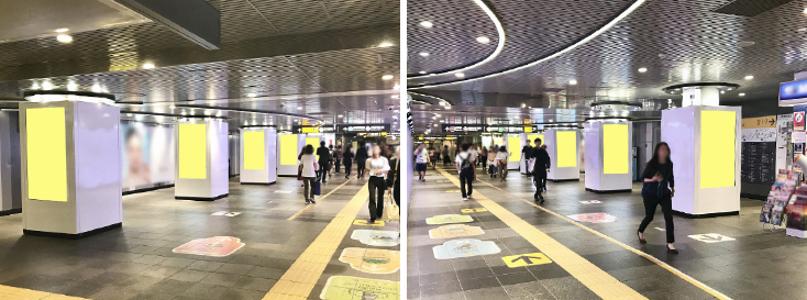 渋谷駅 TOQサイネージピラー ハチ公改札付近