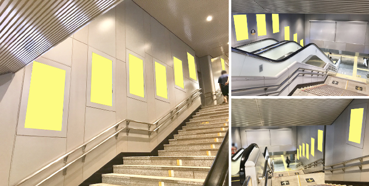 田園都市線 渋谷駅 階段壁面サイネージ