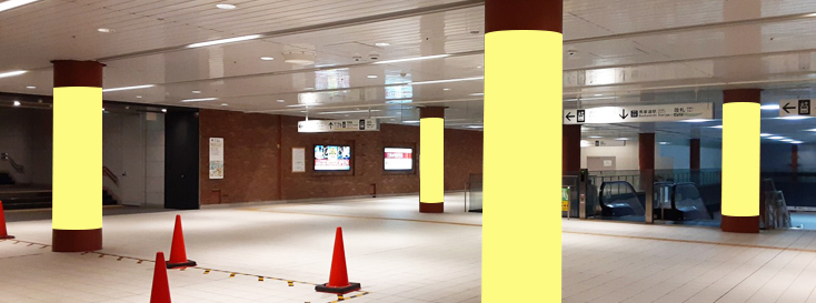 馬車道 新市庁舎側 柱巻き広告