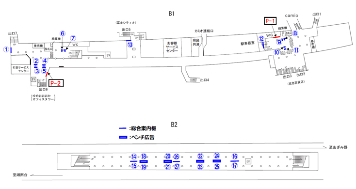 横浜市営地下鉄 上大岡駅｜新設駅看板 図面