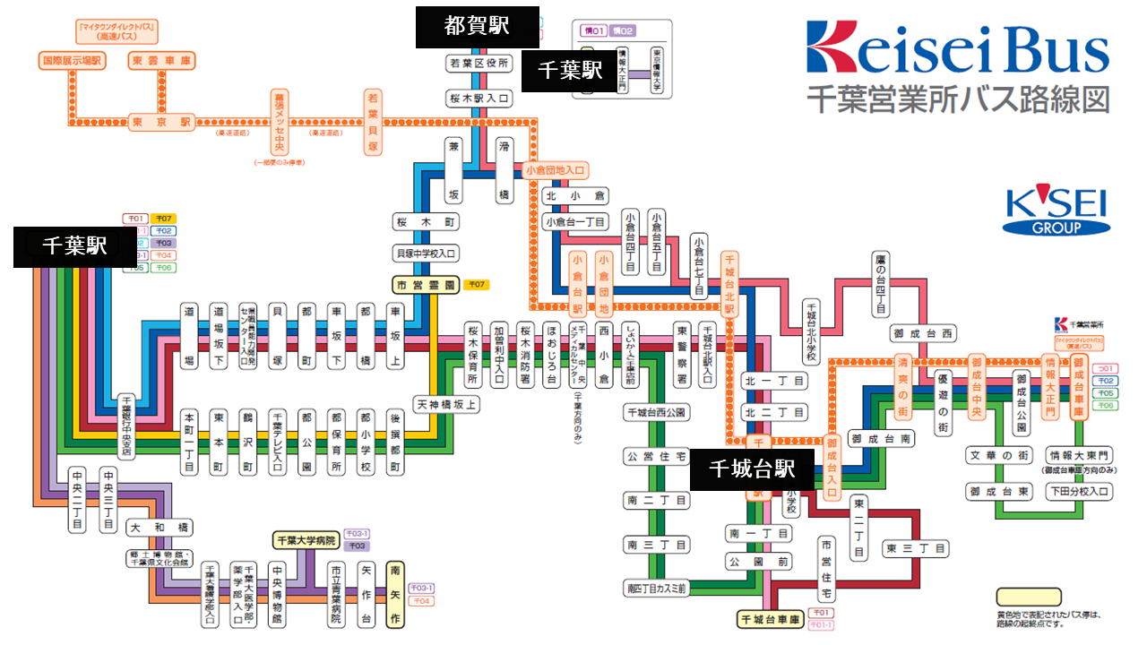 【京成バス】千葉営業所 路線図